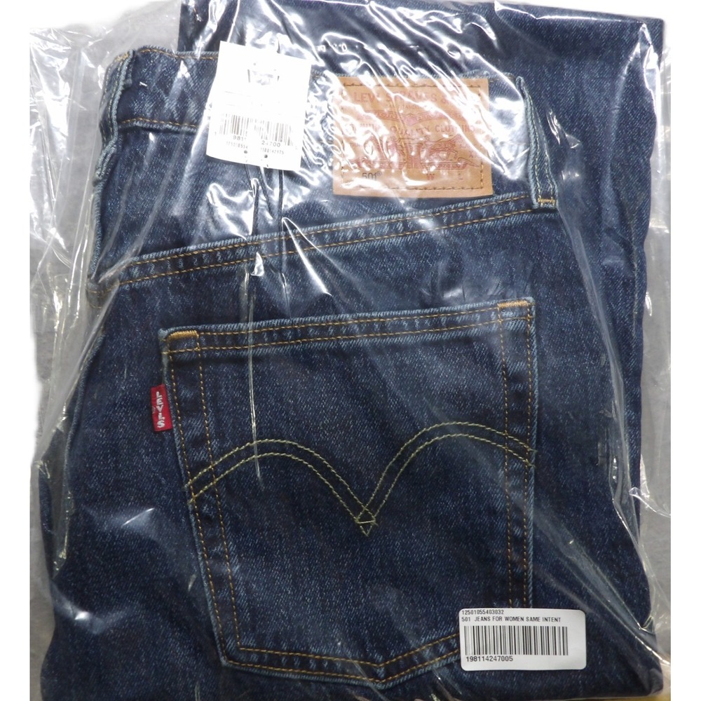 NWT Levi's 501 Jeans Women W30x32 Blue Denim High Rise Straight Premium Original